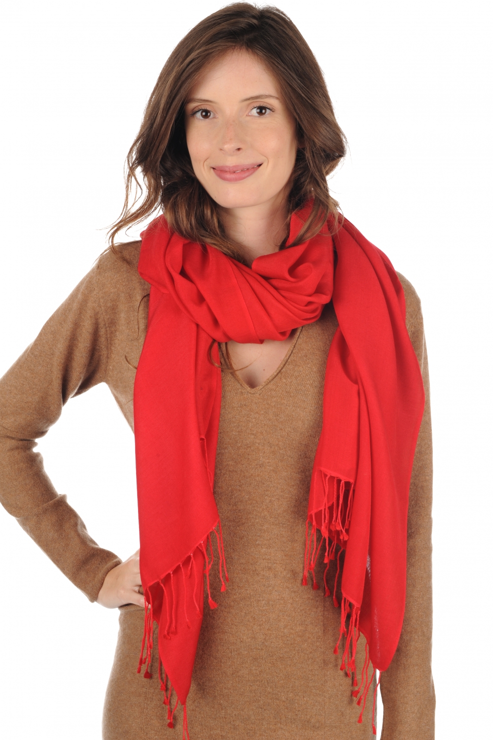 Cashmere & Seide kaschmir pullover damen platine rote johannisbeere 201 cm x 71 cm